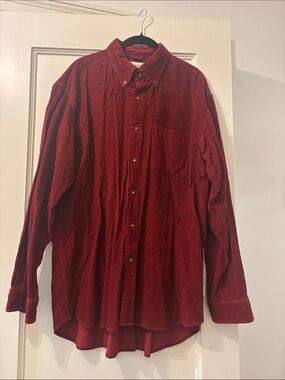 J. Crew Men's Corduroy Button-Down Shirt in Burgundy - hardly worn by hubby